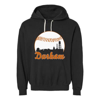 Durham Baseball Skyline North Carolina Garment-Dyed Fleece Hoodie