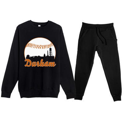 Durham Baseball Skyline North Carolina Premium Crewneck Sweatsuit Set