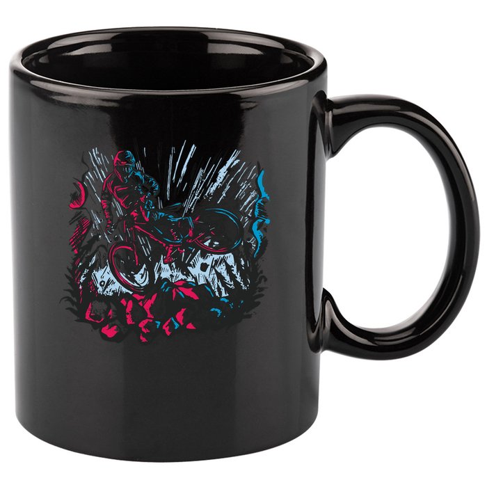 Downhill Biker Stunt 11oz C Handle Ceramic Mug