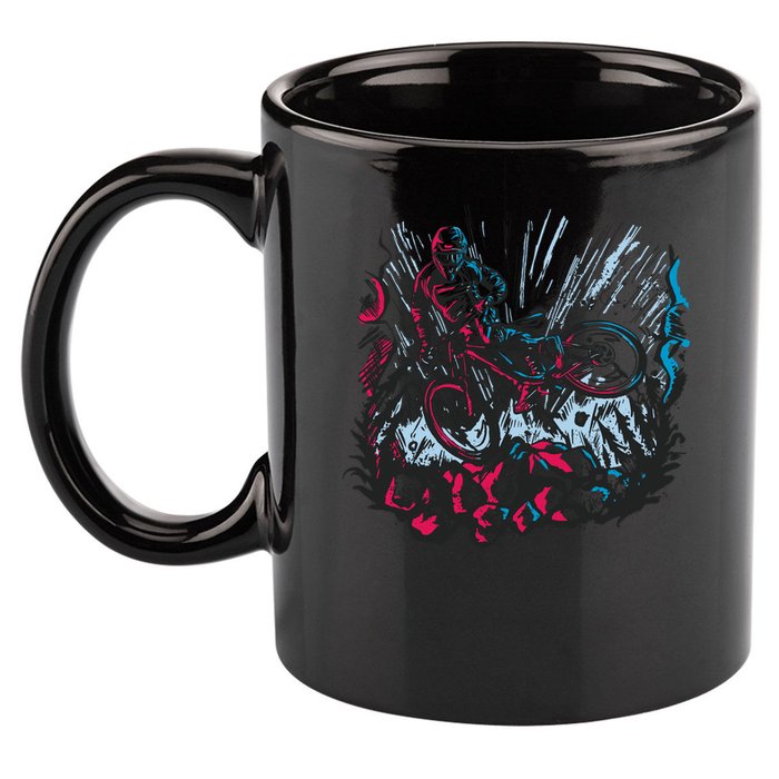Downhill Biker Stunt 11oz C Handle Ceramic Mug