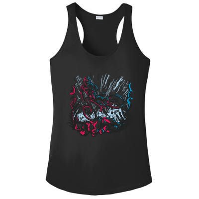 Downhill Biker Stunt Ladies PosiCharge Competitor Racerback Tank