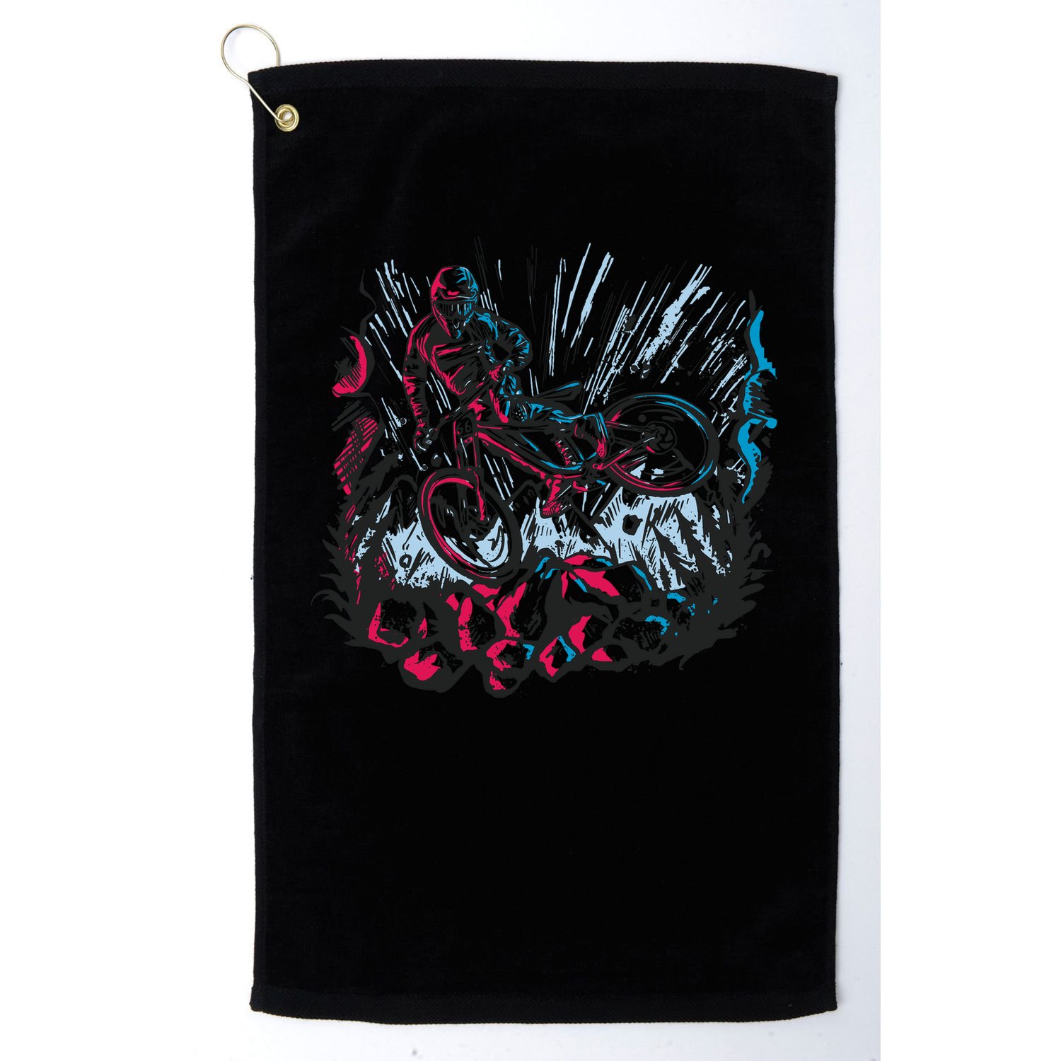 Downhill Biker Stunt Golf Towel