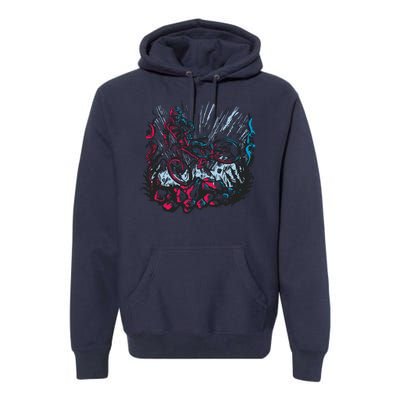 Downhill Biker Stunt Premium Hoodie