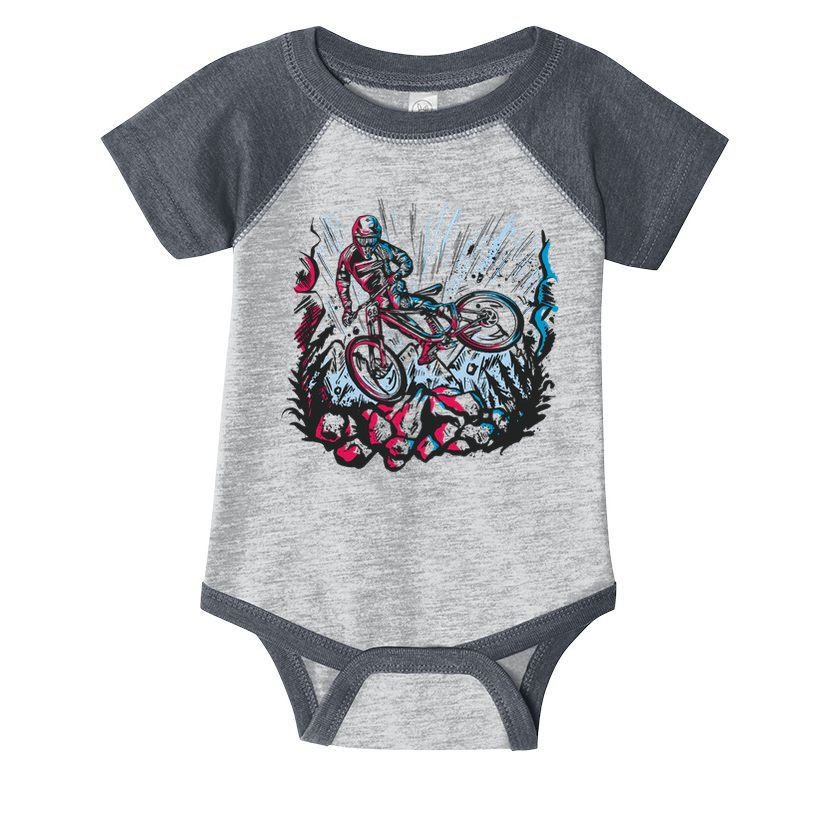 Downhill Biker Stunt Infant Baby Jersey Bodysuit