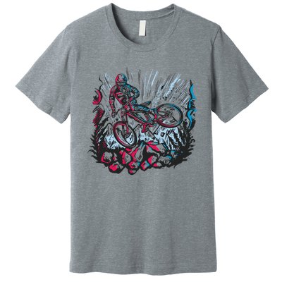 Downhill Biker Stunt Premium T-Shirt