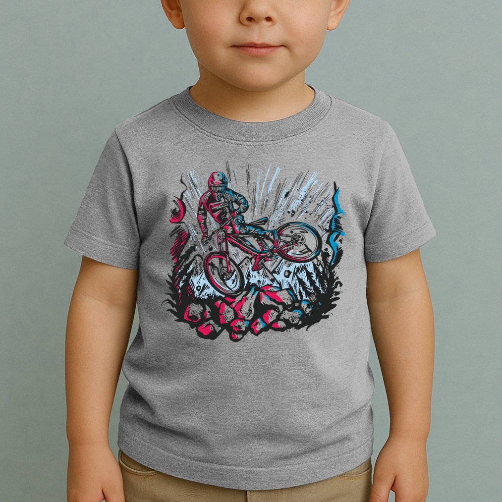 Downhill Biker Stunt Toddler T-Shirt