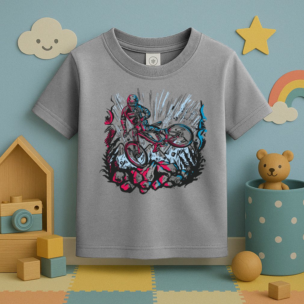 Downhill Biker Stunt Toddler T-Shirt