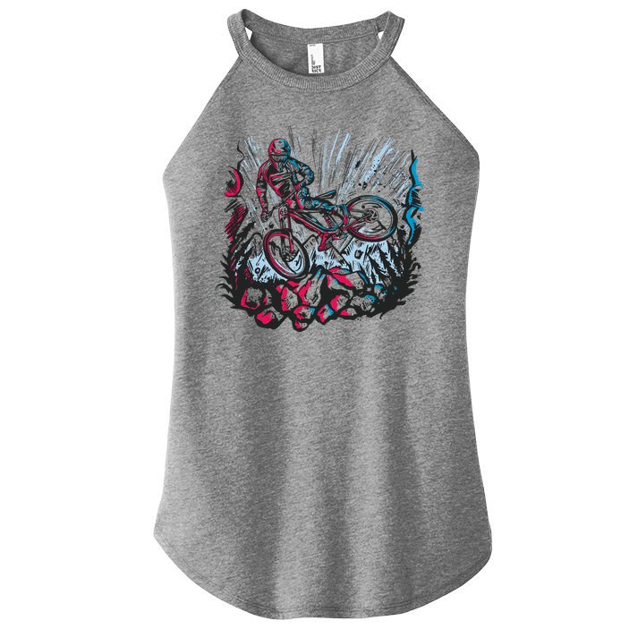 Downhill Biker Stunt Women's Perfect Tri Rocker Tank