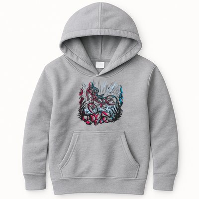 Downhill Biker Stunt Kids Hoodie