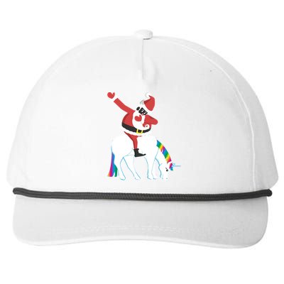 Dabbing Black Santa African American Unicorn Dab Funny Gift Snapback Five-Panel Rope Hat