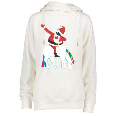 Dabbing Black Santa African American Unicorn Dab Funny Gift Womens Funnel Neck Pullover Hood