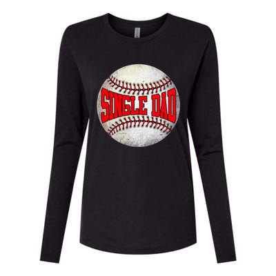 Distressed Baseball Single Dad Funny Fathers Day Gift Womens Cotton Relaxed Long Sleeve T-Shirt