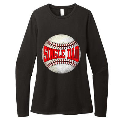 Distressed Baseball Single Dad Funny Fathers Day Gift Womens CVC Long Sleeve Shirt