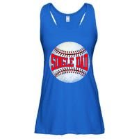 Distressed Baseball Single Dad Funny Fathers Day Gift Ladies Essential Flowy Tank