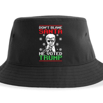 Don't Blame Santa He Voted Trump Ugly Christmas Sustainable Bucket Hat