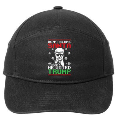 Don't Blame Santa He Voted Trump Ugly Christmas 7-Panel Snapback Hat