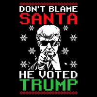 Don't Blame Santa He Voted Trump Ugly Christmas Drawstring Bag