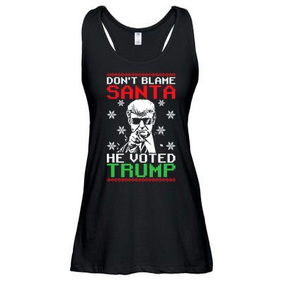 Don't Blame Santa He Voted Trump Ugly Christmas Ladies Essential Flowy Tank
