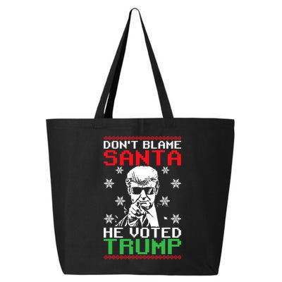 Don't Blame Santa He Voted Trump Ugly Christmas 25L Jumbo Tote