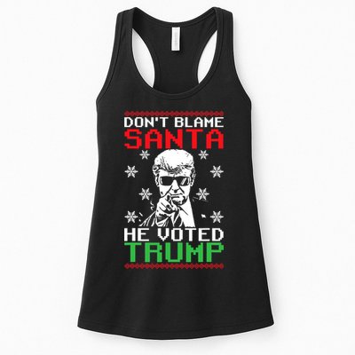 Don't Blame Santa He Voted Trump Ugly Christmas Womens Tank Top