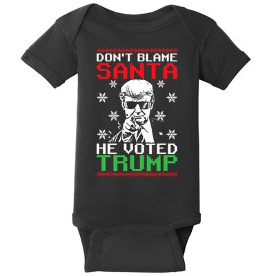 Don't Blame Santa He Voted Trump Ugly Christmas Baby Bodysuit