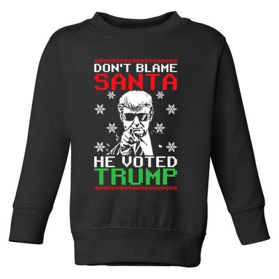Don't Blame Santa He Voted Trump Ugly Christmas Toddler Sweatshirt
