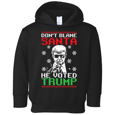 Don't Blame Santa He Voted Trump Ugly Christmas Toddler Hoodie