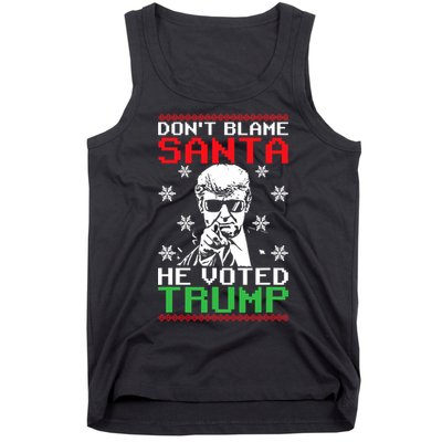 Don't Blame Santa He Voted Trump Ugly Christmas Tank Top
