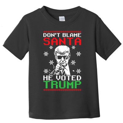 Don't Blame Santa He Voted Trump Ugly Christmas Toddler T-Shirt