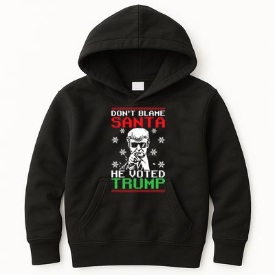 Don't Blame Santa He Voted Trump Ugly Christmas Kids Hoodie