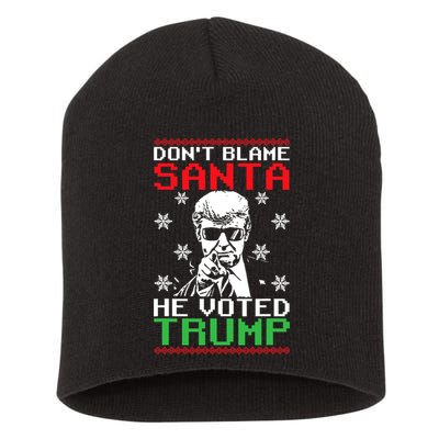 Don't Blame Santa He Voted Trump Ugly Christmas Short Acrylic Beanie