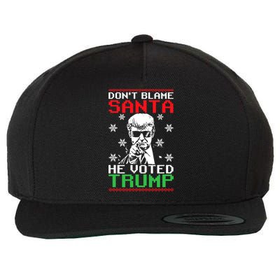 Don't Blame Santa He Voted Trump Ugly Christmas Wool Snapback Cap