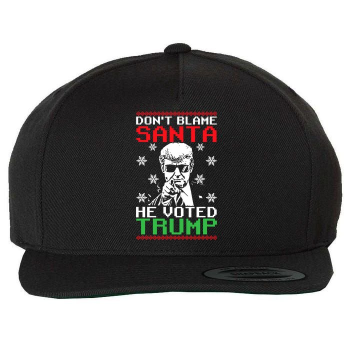 Don't Blame Santa He Voted Trump Ugly Christmas Wool Snapback Cap