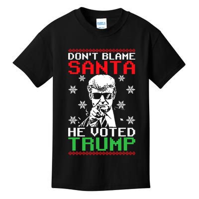 Don't Blame Santa He Voted Trump Ugly Christmas Kids T-Shirt