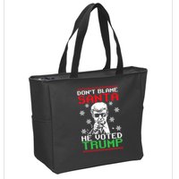 Don't Blame Santa He Voted Trump Ugly Christmas Zip Tote Bag