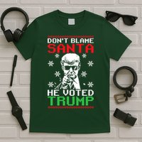 Don't Blame Santa He Voted Trump Ugly Christmas T-Shirt