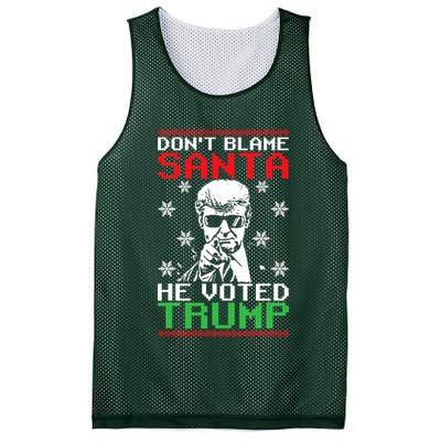 Don't Blame Santa He Voted Trump Ugly Christmas Mesh Reversible Basketball Jersey Tank