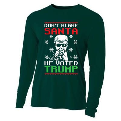 Don't Blame Santa He Voted Trump Ugly Christmas Cooling Performance Long Sleeve Crew