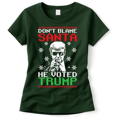 Don't Blame Santa He Voted Trump Ugly Christmas Womens T-Shirt