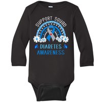 Diabetes Blue Support Squad Diabetes Awareness Baby Long Sleeve Bodysuit