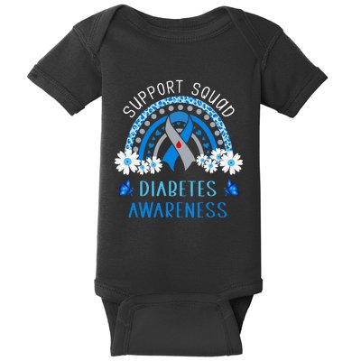 Diabetes Blue Support Squad Diabetes Awareness Baby Bodysuit