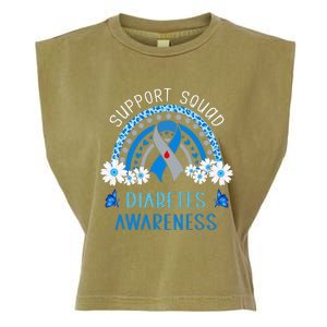 Diabetes Blue Support Squad Diabetes Awareness Garment-Dyed Women's Muscle Tee