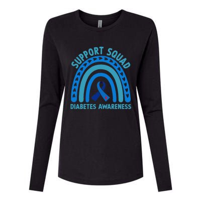 Diabetes Blue Support Squad Diabetes Awareness Womens Cotton Relaxed Long Sleeve T-Shirt