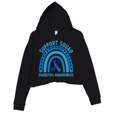 Diabetes Blue Support Squad Diabetes Awareness Crop Fleece Hoodie