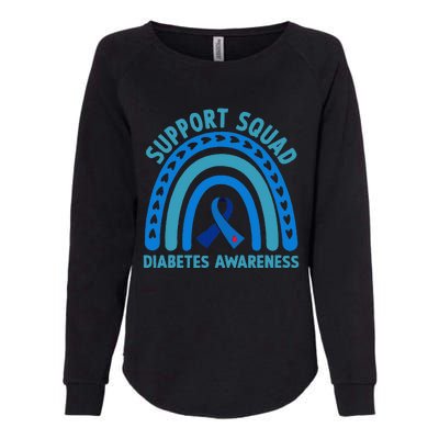 Diabetes Blue Support Squad Diabetes Awareness Womens California Wash Sweatshirt