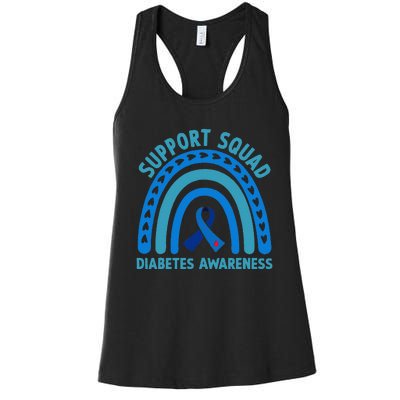 Diabetes Blue Support Squad Diabetes Awareness Women's Racerback Tank