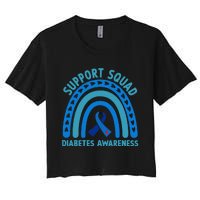 Diabetes Blue Support Squad Diabetes Awareness Women's Crop Top Tee