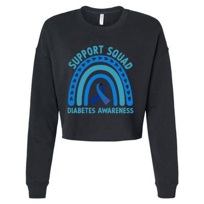 Diabetes Blue Support Squad Diabetes Awareness Cropped Pullover Crew