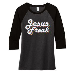 Devotional Bible Scripture Jesus Freak Christian Women's Tri-Blend 3/4-Sleeve Raglan Shirt