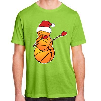 Dabbing Basketball Snow Santa Hat Funny Christmas Sports Gift Adult ChromaSoft Performance T-Shirt